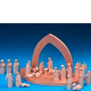 Schalling, crèche moderne Crèche De Noël Vide A Fabriquer En Bois, 20 Cm