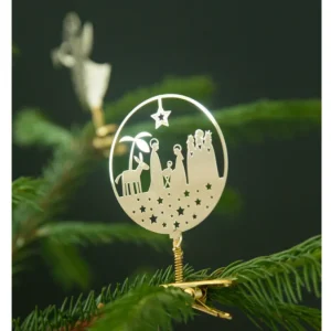 Pluto Produkter, déco de Noël Scandinave Crèche Nativite A Clipser Sur Le Sapin De Noël