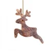 Waldfabrik, photophore en bois et étoile sapin de Noël Déco De Noël, Cerf En Bois A Suspendre, 6 Cm