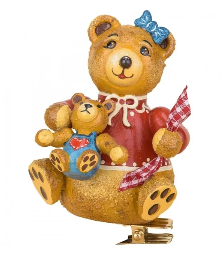 Hubrig, figurines pour enfant Déco Sapin Vintage, Maman Ours Et Ourson
