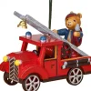Hubrig, figurines pour enfant Déco Sapin Vintage, Ourson Sur Voiture De Pompier