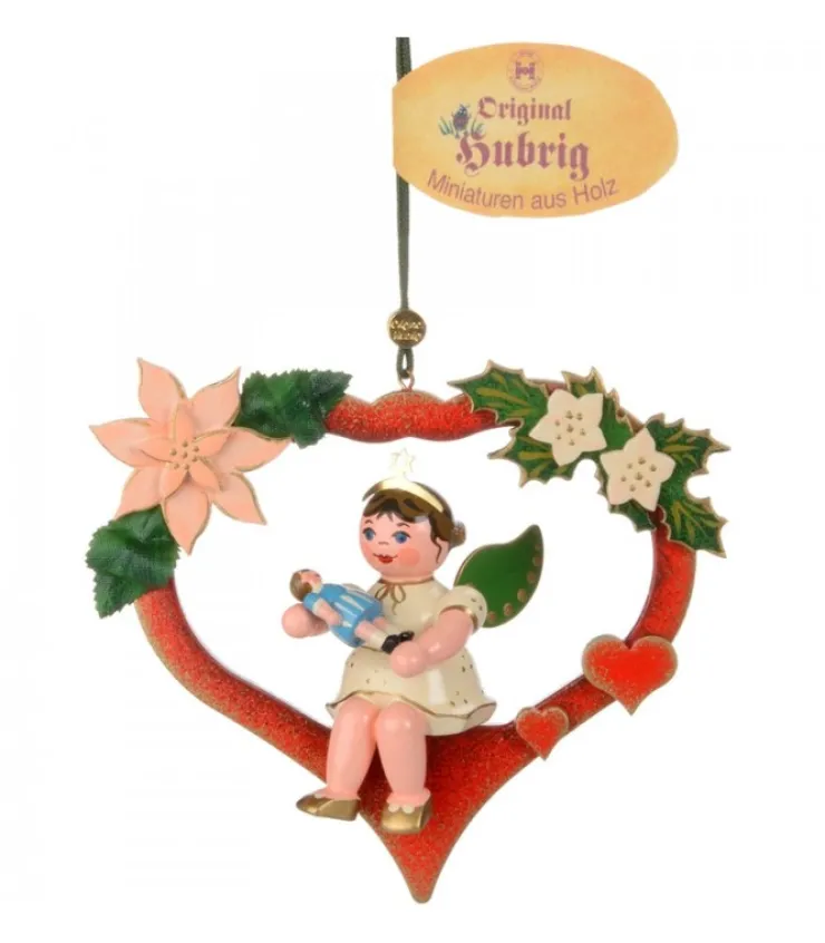 Hubrig, figurines pour enfant Décoration Sapin De Noël, Ange Dans Un Coeur Rouge