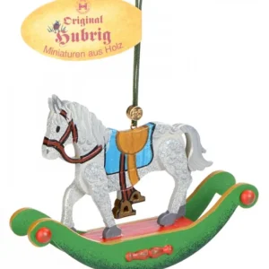 Hubrig, figurines pour enfant Décoration Sapin De Noël Vintage, Cheval A Bascule En Bois