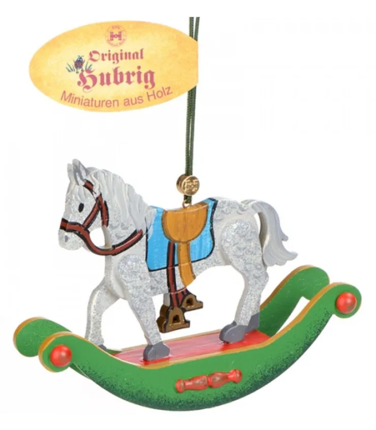 Hubrig, figurines pour enfant Décoration Sapin De Noël Vintage, Cheval A Bascule En Bois