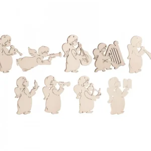 Waldfabrik, photophore en bois et étoile sapin de Noël Décorations Pour Sapin 9 Petits Anges En Pendentifs