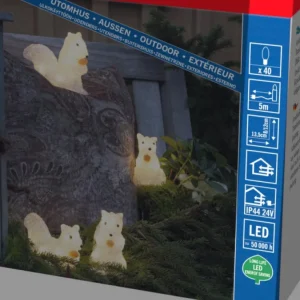 Konstsmide, guirlandes lumineuses de Noël Ecureuils Lumineux 12 Cm En Acrylique, 40 Diodes Blanc Chaud