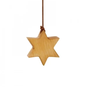 Waldfabrik, photophore en bois et étoile sapin de Noël Etoile En Bois D'Aulne A Suspendre 5,5 Cm