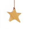 Waldfabrik, photophore en bois et étoile sapin de Noël Etoile En Bois D'Aulne A Suspendre, Asymetrique 7,5 Cm