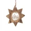 Waldfabrik, photophore en bois et étoile sapin de Noël Etoile En Bois, Motif Cisele Crèche Et Etoile, 10 Cm
