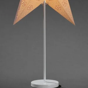 Konstsmide, guirlandes lumineuses de Noël Etoile Lumineuse Electrique 5 Branches En Papier, Blanche, Sur Pied Blanc, 46 Cm