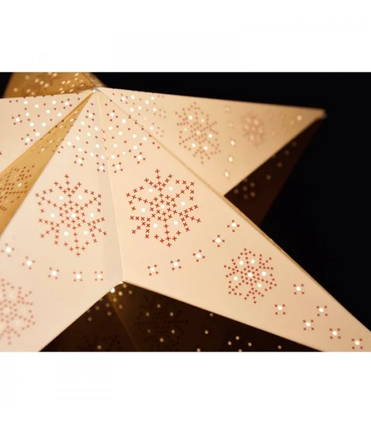 Konstsmide, guirlandes lumineuses de Noël Etoile Lumineuse Electrique 5 Branches En Papier, Blanche, Sur Pied Blanc, 46 Cm