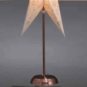 Konstsmide, guirlandes lumineuses de Noël Etoile Lumineuse Electrique 7 Branches En Papier, Blanche, Sur Pied Cuivre 48 Cm