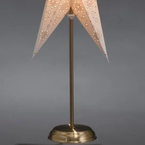 Konstsmide, guirlandes lumineuses de Noël Etoile Lumineuse Electrique 7 Branches En Papier, Blanche, Sur Pied Laiton, 48 Cm