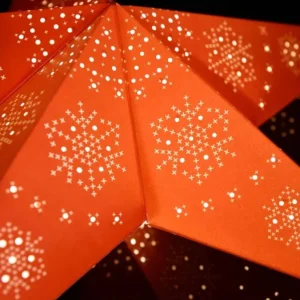 Konstsmide, guirlandes lumineuses de Noël Etoile Lumineuse Electrique 5 Branches En Papier, Rouge, Sur Pied Blanc, 46 Cm