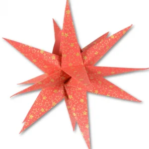Riffelmacher et Weinberger Etoile Lumineuse Rouge En Papier 3D, A Suspendre, 45 Cm