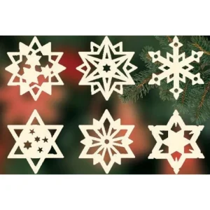 Ratags, décos de Noël lumineuses en bois Etoiles En Bois. Déco Sapin De Noël, 6 Motifs Differents - N° 7