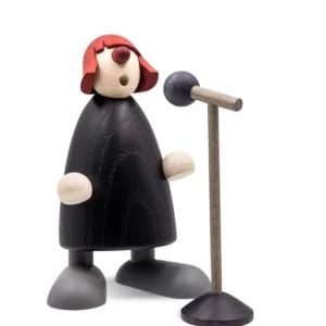 Köhler, Père Noël en bois Figurine Jazz, Chanteuse Devant Micro