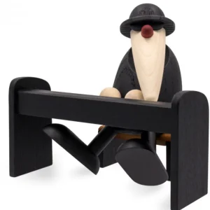 Köhler, Père Noël en bois Figurine Musicien Jazz, Pianiste Avec Lunettes Noires