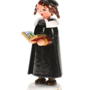 Hubrig, figurines pour enfant Fillette Chanteuse Avec Livre De Chants- Village De Noël Miniature