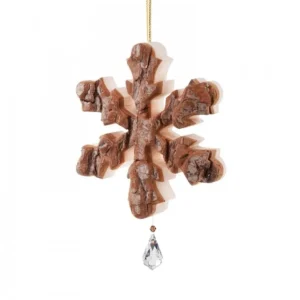Waldfabrik, photophore en bois et étoile sapin de Noël Flocon De Neige En Bois A Suspendre Avec Cristal Swarovski