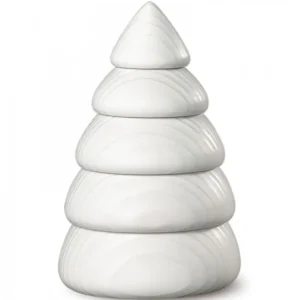 Köhler, Père Noël en bois Grand Sapin Design Blanc, 14 Cm