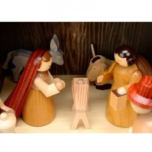 Richard Glasser, Pyramides de Noël allemandes Grande Crèche De Noël En Bois Avec Personnages