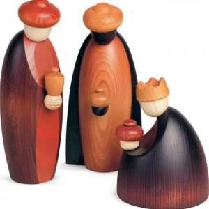 Köhler, Père Noël en bois Grands Personnages Crèche De Noël 17 Cm : Trois Rois Mages