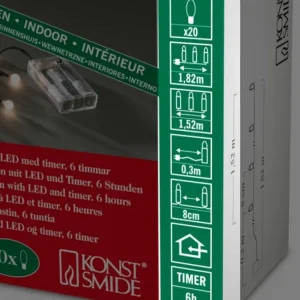 Konstsmide, guirlandes lumineuses de Noël Guirlande Led A Pile ,20 Diodes Rondes