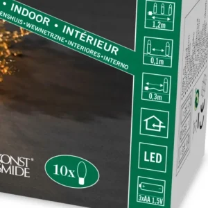 Konstsmide, guirlandes lumineuses de Noël Guirlande Lumineuse Décorative A Led, Flocons De Neige Metalliques Dores