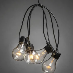 Konstsmide, guirlandes lumineuses de Noël Guirlande Lumineuse De Terrasse 10 M Extensible, 10 Ampoules Ambrees