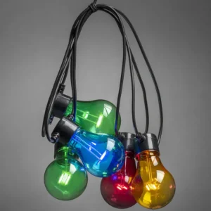 Konstsmide, guirlandes lumineuses de Noël Guirlande Lumineuse De Terrasse 10 M Extensible, 10 Ampoules Multicolores