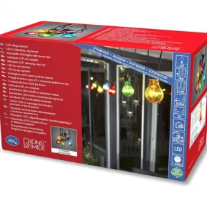 Konstsmide, guirlandes lumineuses de Noël Guirlande Lumineuse De Terrasse 10 M Extensible, 10 Ampoules Multicolores