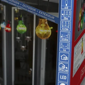 Konstsmide, guirlandes lumineuses de Noël Guirlande Lumineuse De Terrasse 10 M Extensible, 10 Ampoules Multicolores