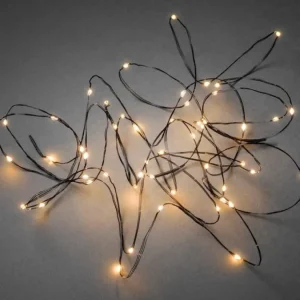 Konstsmide, guirlandes lumineuses de Noël Guirlande Lumineuse Led Effet Gouttes, 50 Diodes Ambrees, Fil Noir