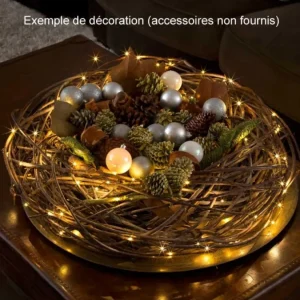 Konstsmide, guirlandes lumineuses de Noël Guirlande Lumineuse Led Effet Gouttes, 50 Diodes Ambrees, Fil Noir