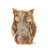 Waldfabrik, photophore en bois et étoile sapin de Noël Hibou En Bois D'Ecorce, 6,5 Cm