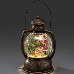 Konstsmide, guirlandes lumineuses de Noël Lanterne À Neige Boule A Led, Père Noël, 20 Cm