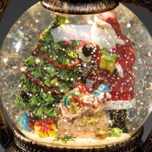 Konstsmide, guirlandes lumineuses de Noël Lanterne À Neige Boule A Led, Père Noël, 20 Cm