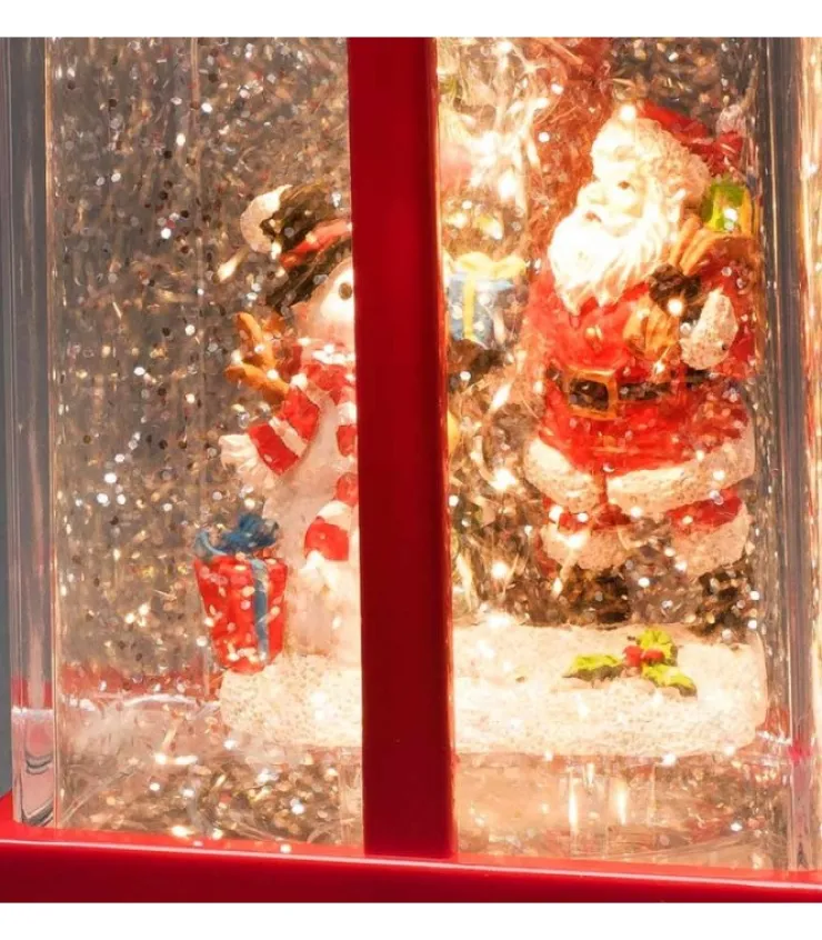 Konstsmide, guirlandes lumineuses de Noël Lanterne À Neige "Cadeau De Noël" Avec Père Noël & Bonhomme De Neige