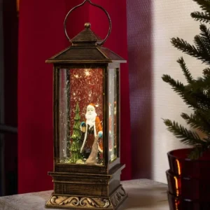 Konstsmide, guirlandes lumineuses de Noël Lanterne De Noël À Neige Avec Père Noël, 27 Cm
