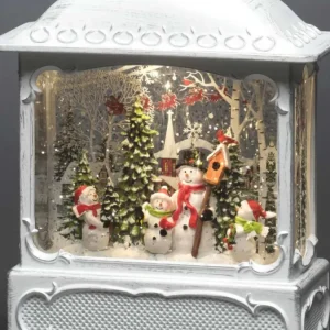 Konstsmide, guirlandes lumineuses de Noël Lanterne De Noël Blanche, 4 Bonshommes De Neige Avec Oiseaux