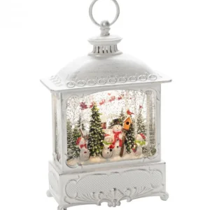 Konstsmide, guirlandes lumineuses de Noël Lanterne De Noël Blanche, 4 Bonshommes De Neige Avec Oiseaux