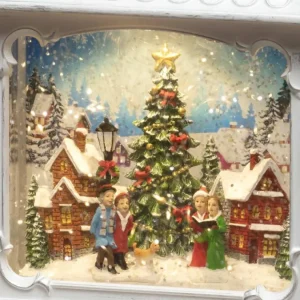 Konstsmide, guirlandes lumineuses de Noël Lanterne De Noël Blanche, Village De Noël Avec Sapin