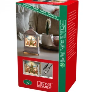 Konstsmide, guirlandes lumineuses de Noël Lanterne De Noël Blanche, Village De Noël Avec Sapin