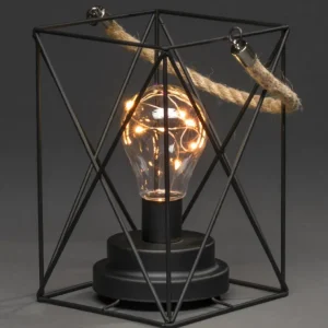 Konstsmide, guirlandes lumineuses de Noël Lanterne Lumineuse A Led En Metal, Carree, 19 Cm
