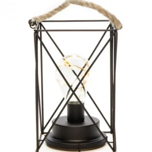 Konstsmide, guirlandes lumineuses de Noël Lanterne Lumineuse A Led En Metal, Carree, 19 Cm