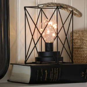 Konstsmide, guirlandes lumineuses de Noël Lanterne Lumineuse A Led En Metal, Carree, 19 Cm