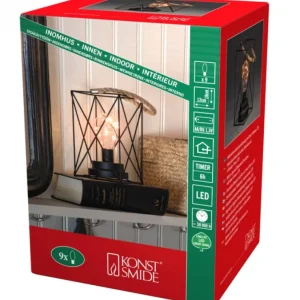 Konstsmide, guirlandes lumineuses de Noël Lanterne Lumineuse A Led En Metal, Carree, 19 Cm