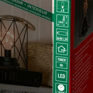 Konstsmide, guirlandes lumineuses de Noël Lanterne Lumineuse A Led En Metal, Carree, 19 Cm