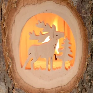 Waldfabrik, photophore en bois et étoile sapin de Noël Lanterne Photophore En Bois, Cerf En Foret